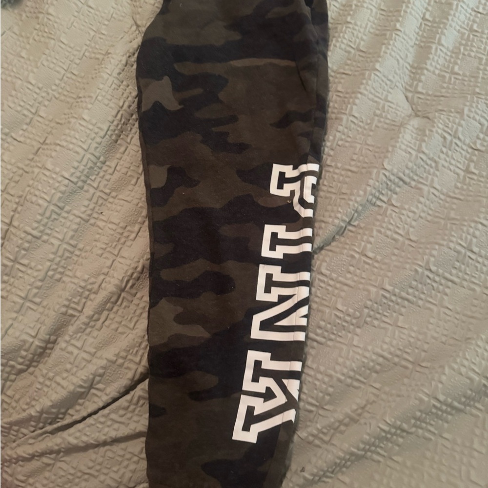 Camo Print Leggings with White Logo